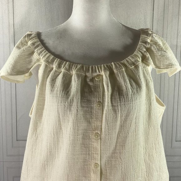 NWT Madewell Cream Off Shoulder Top XL - Picture 6 of 9